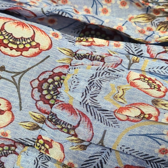 Anthropology brand new Bhanuni by Jyot pale blue floral dress size XL - Picture 4 of 4